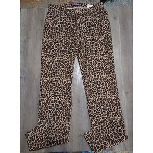 Bubblegum Leopard Cheetah Bootcut Vintage Y2K Pants Junior Size 7/8- Made In USA